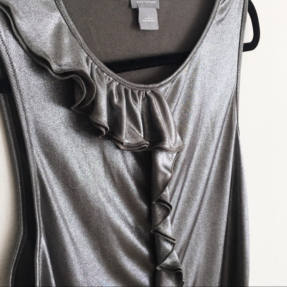 Ann Taylor • Ruffle Metallic Tank - Picture 2 of 2